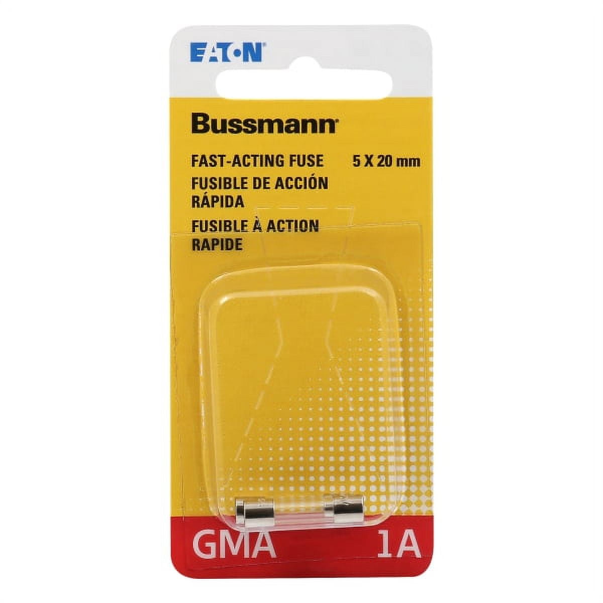 Bussmann 1 amps Fast Acting Glass Fuse 2 pk - Total Qty: 1; Each Pack Qty: 2; Total Items Rec: 2