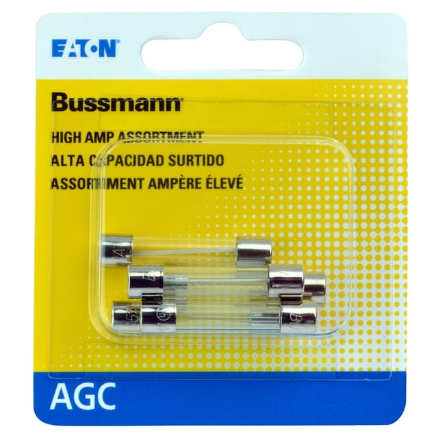 Bussmann 5 Count Automotive Glass Fuse Assortment, BPAGCA5RP (Clear)