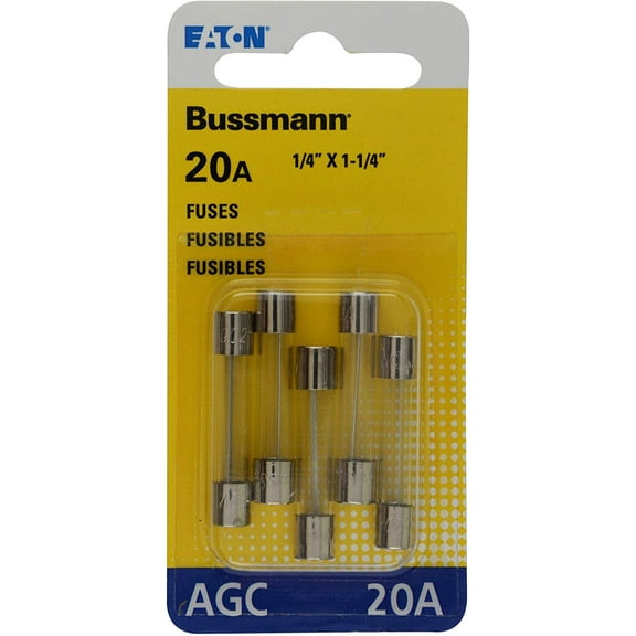 Bussmann AGC Glass Type Fuses 20 Amp BP/AGC-20-RP