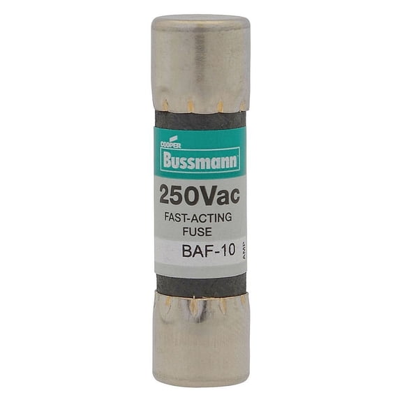 Bussmann BAF-10, 10 Amp 250V Fast Acting Midget Fuse
