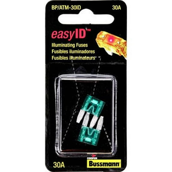 Bussmann BP/ATM-30ID easyID Illuminating Blade Fuse, (Pack of 2)