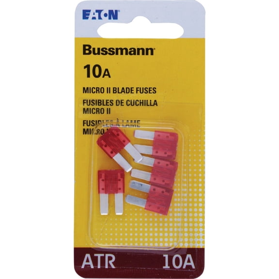 Bussmann BP/ATR-10-RP ATR Micro II Automotive Blade Fuse 2 Leg 10 Amp Card, 5 Pack