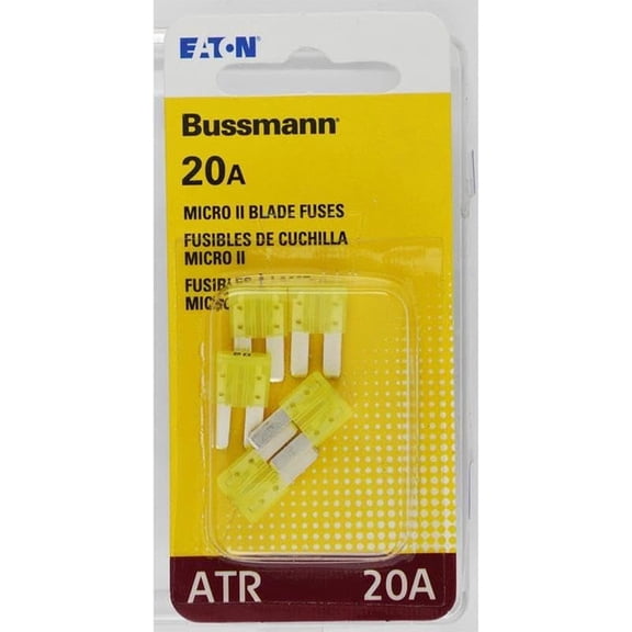 Bussmann BP/ATR-20-RP ATR Micro II Automotive Blade Fuse 2 Leg 20 Amp Card, 5 Pack