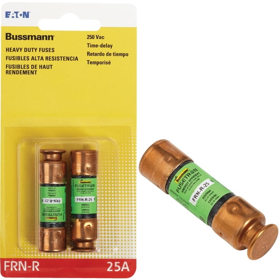 Bussmann BP/FRN-R-25 25 Amp Fusetron Dual Element Time-Delay Current Limiting Fuse Class RK5, 250V UL Listed, 2-Pack by Bussmann