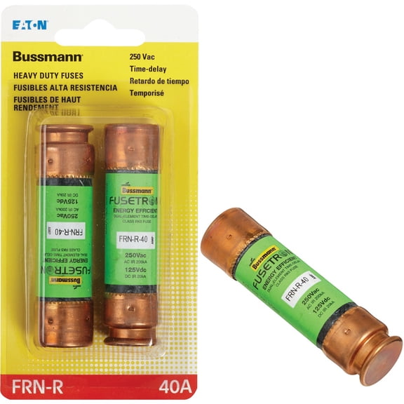 Bussmann BP/FRN-R-40 40 Amp Fusetron Dual Element Time-Delay Current Limiting Class RK5 Fuse, 250V Carded UL Listed, 2-Pack by Bussmann