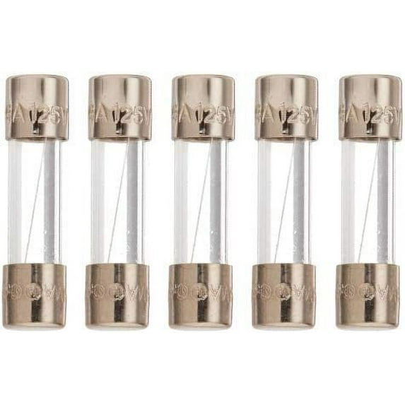 Bussmann BP/GMA-5A 5 Amp Glass Fast Acting Cartridge Fuse, 125V Carded UL Listed, 2-Pack 5 Pack