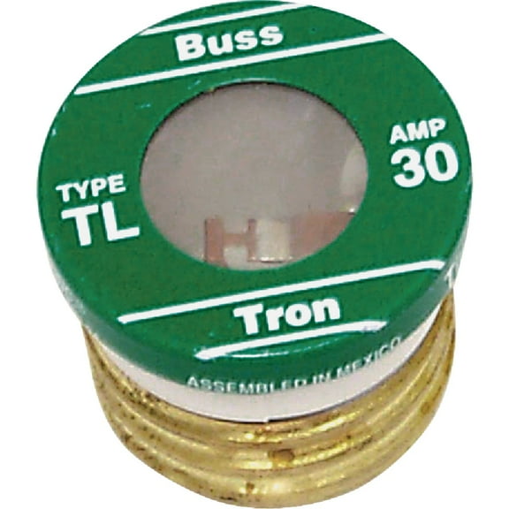 Bussmann BP/TL-30 30 Amp Time Delay, Loaded Link Edison Base Plug Fuse, 125V UL Listed Carded, 3-Pack