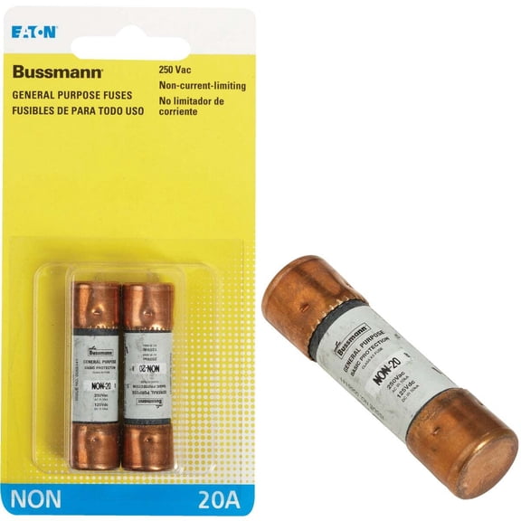 Bussmann - Cooper 2 Count 20 Amp 250 Volt Fast Acting Cartridge Fuses BP-NON-20