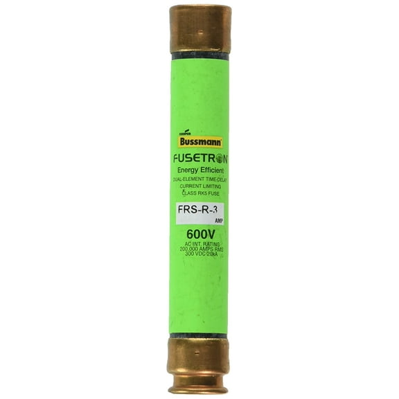 Bussmann FRS-R-3 3 Amp Fusetron Dual Element Time-Delay Current Limiting Class RK5 Fuse, 600V UL Listed
