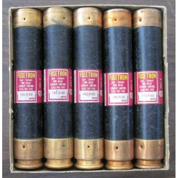 Bussmann FRS-R-60 60 Amp Fusetron Dual Element Time-Delay Current Limiting Class RK5 Fuse, 600V UL Listed (5/PK)