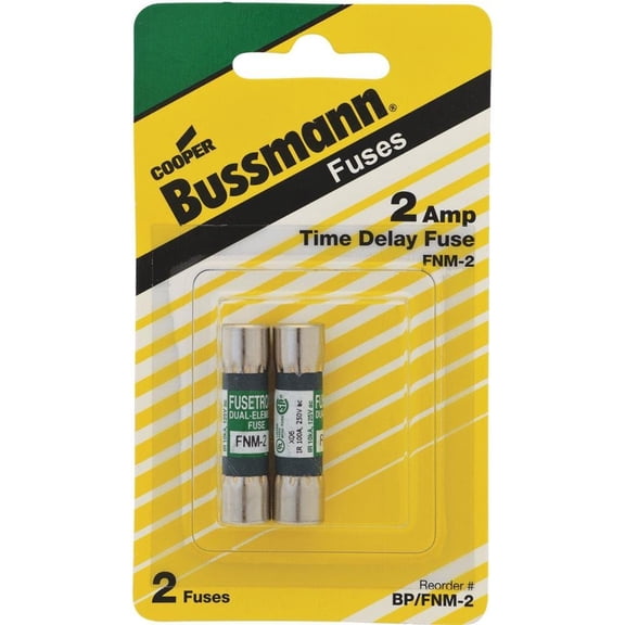 Bussmann Fuse Current Limiting, Dual Element Time Delay, Midget Cartridge, Time Delay 2 Amp 250 V 13
