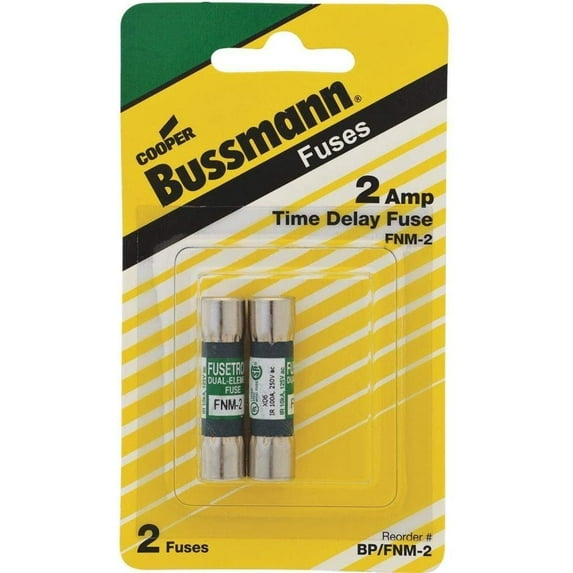 Bussmann Fuse Current Limiting, Dual Element Time Delay, Midget Cartridge, Time Delay 2 Amp 250 V 13