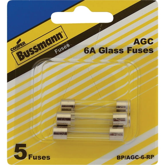Bussmann Fuse Electronic Equipment 6 Amp 250 V 1/4  X 1-1/4  Glass Tube 5