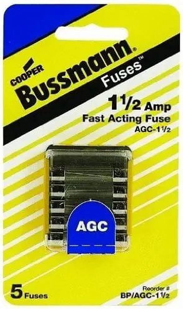 Bussmann Fuse Fast Acting Electronic Equipment 1.5 Amp 250 V 1/4 " X 1-1/4 " Glass Tube 5