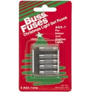 Bussmann Fuses 7A Glass Elect Fuse 250V Xmas BP/AGX-7X5-RP