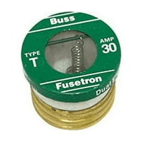 Eaton Bussmann Plug Fuse, 30A, 10kA at 125V AC, 4 PK T-30