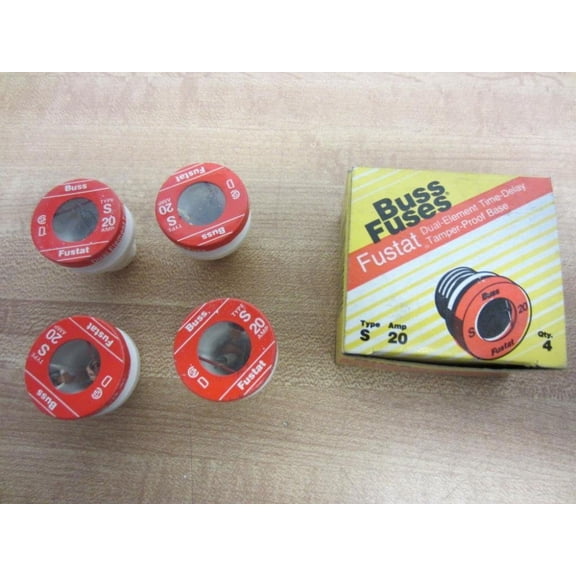 Bussmann S 20 Fustat S20 S-20 Type A Fuse (Pack of 4)