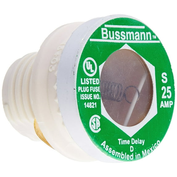 Bussmann S-25 25 Amp Type S Time-Delay Dual-Element Plug Fuse Rejection Base, 125V UL Listed by Bussmann