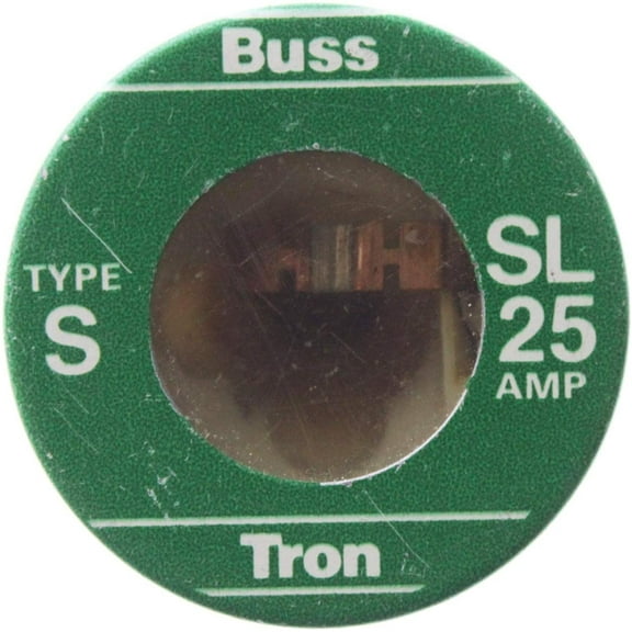 Bussmann SL-25 Medium Duty Time Delay Plug Fuse, 125 Vac, 25 A, 10 Ka