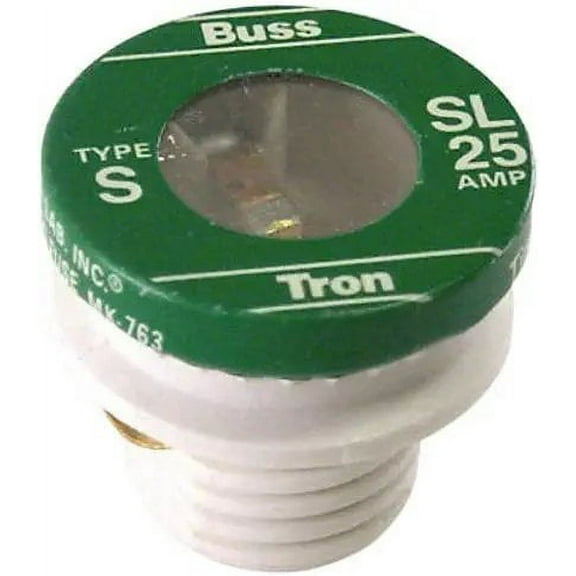 Bussmann SL-25PK4 25 Amp Time Delay Loaded Link Rejection Base Plug Fuse, 125V UL Listed, 4-Pack