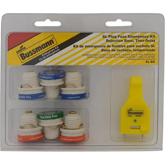Bussmann SL-EK SL Fuse Assortment Contains 3 Ea. SL-15, 2 Ea. SL-20 And 1 Ea. SL-30 And 1 Fuse Tester, plus Tester by Bussmann