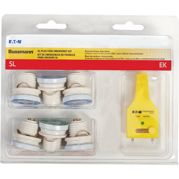 Bussmann SL-EK SL Fuse Assortment Contains 3 Ea. SL-15, 2 Ea. SL-20 And 1 Ea. SL-30 And 1 Fuse Tester, plus Tester by Bussmann