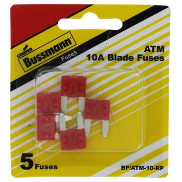 Bussmann Series 5 Count ATM / MINI 10 Amp Automotive Fuse Pack, BP/ATM-10 (Red)