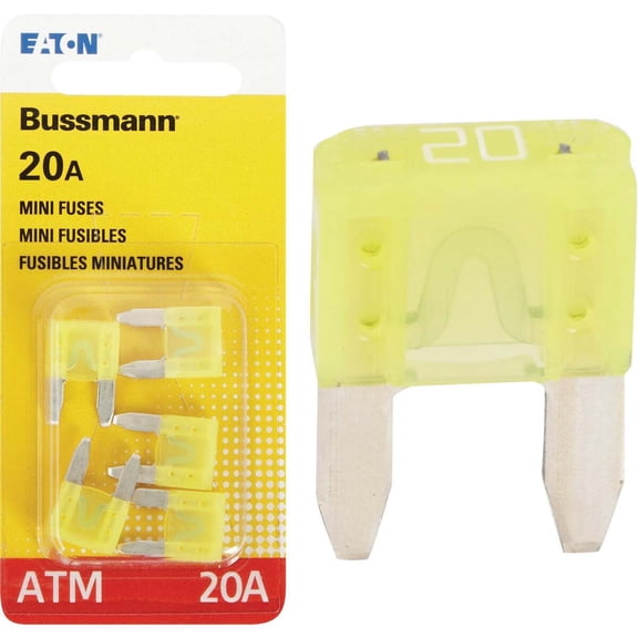 Bussmann Series 5 Count ATM / Mini 20 Amp Automotive Fuse Pack
