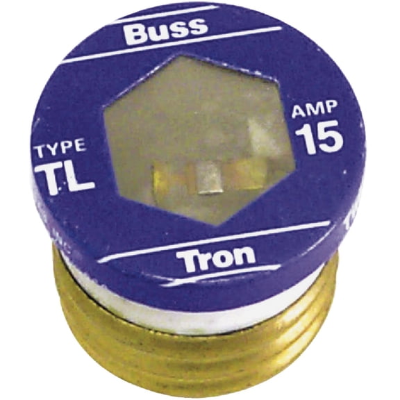 Bussmann TL-15PK4 15 Amp Time Delay, Loaded Link Edison Base Plug Fuse, 125V UL Listed, by Bussmann