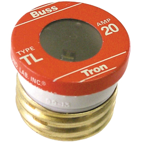 Bussmann TL-20PK4 20 Amp Time Delay, Loaded Link Edison Base Plug Fuse, 125V UL Listed, by Bussmann