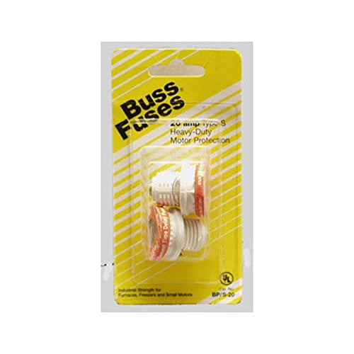 Bussmann Tamper Proof Plug Fuse Dual Element, Type S 20 A 125 V / 2 pack