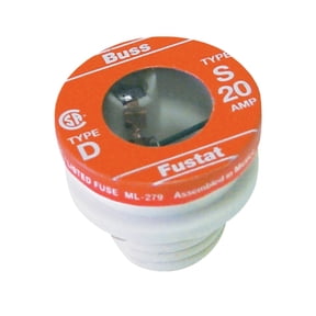 Bussmann Tamper Proof Plug Fuse Dual Element, Type S 20 Amp 125 V Industrial Strength Box / 4