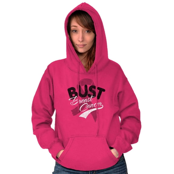 Bust Breast Cancer Pink Ribbon BCA Hoodie Sweatshirt Women Brisco Brands L