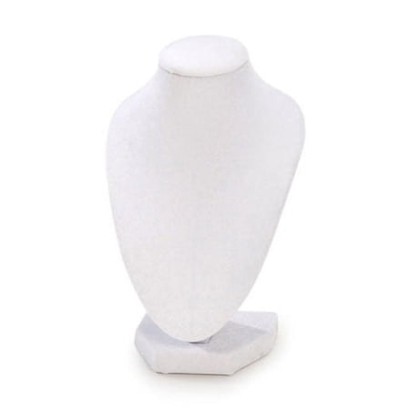 Bust Necklace Stand - Velvet - White - 6 inches