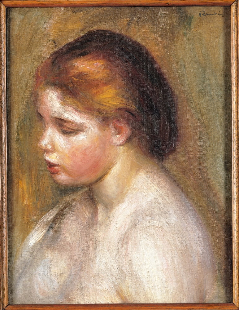 Bust Of A Nude Young Girl Canvas Art - (18 x 24)
