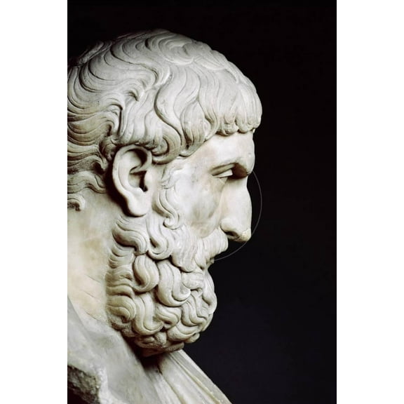 Bust Sculpture of Epicurus, Figurative Unframed Photographic Print Wall Art Sold by Art.Com