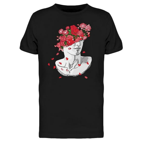 Bust With Red Roses T-Shirt Men -Image by Shutterstock, Male 3X-Large