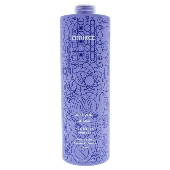 Bust Your Brass Cool Blonde Shampoo by Amika for Unisex - 33.8 oz Shampoo