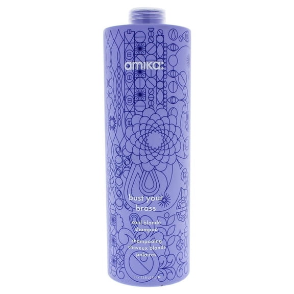Bust Your Brass Cool Blonde Shampoo by Amika for Unisex - 33.8 oz Shampoo