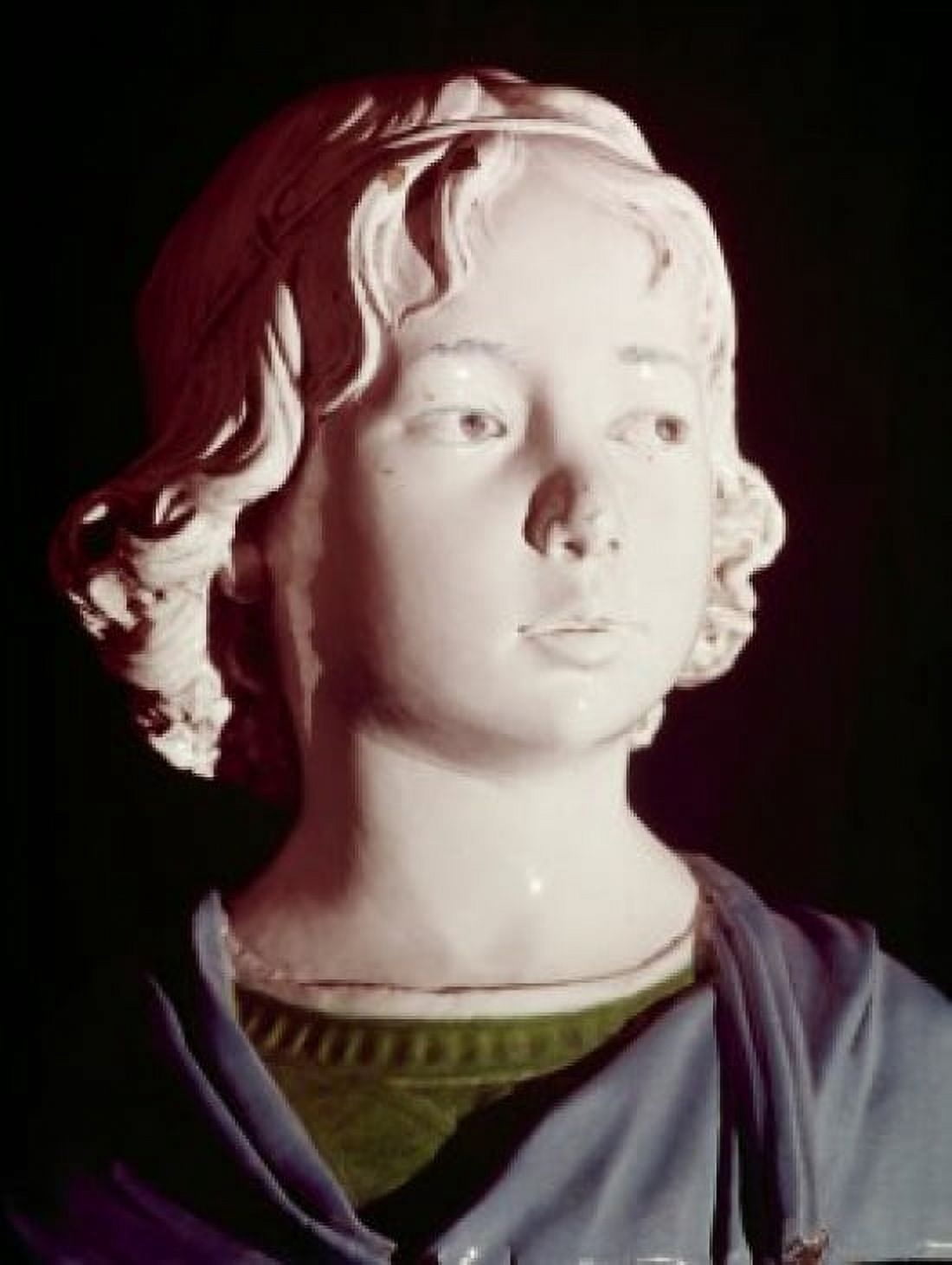Bust of Boy by Andrea Della Robbia glazed terracotta (1435-1525) Canvas Art - Andrea Della Robbia (18 x 24)