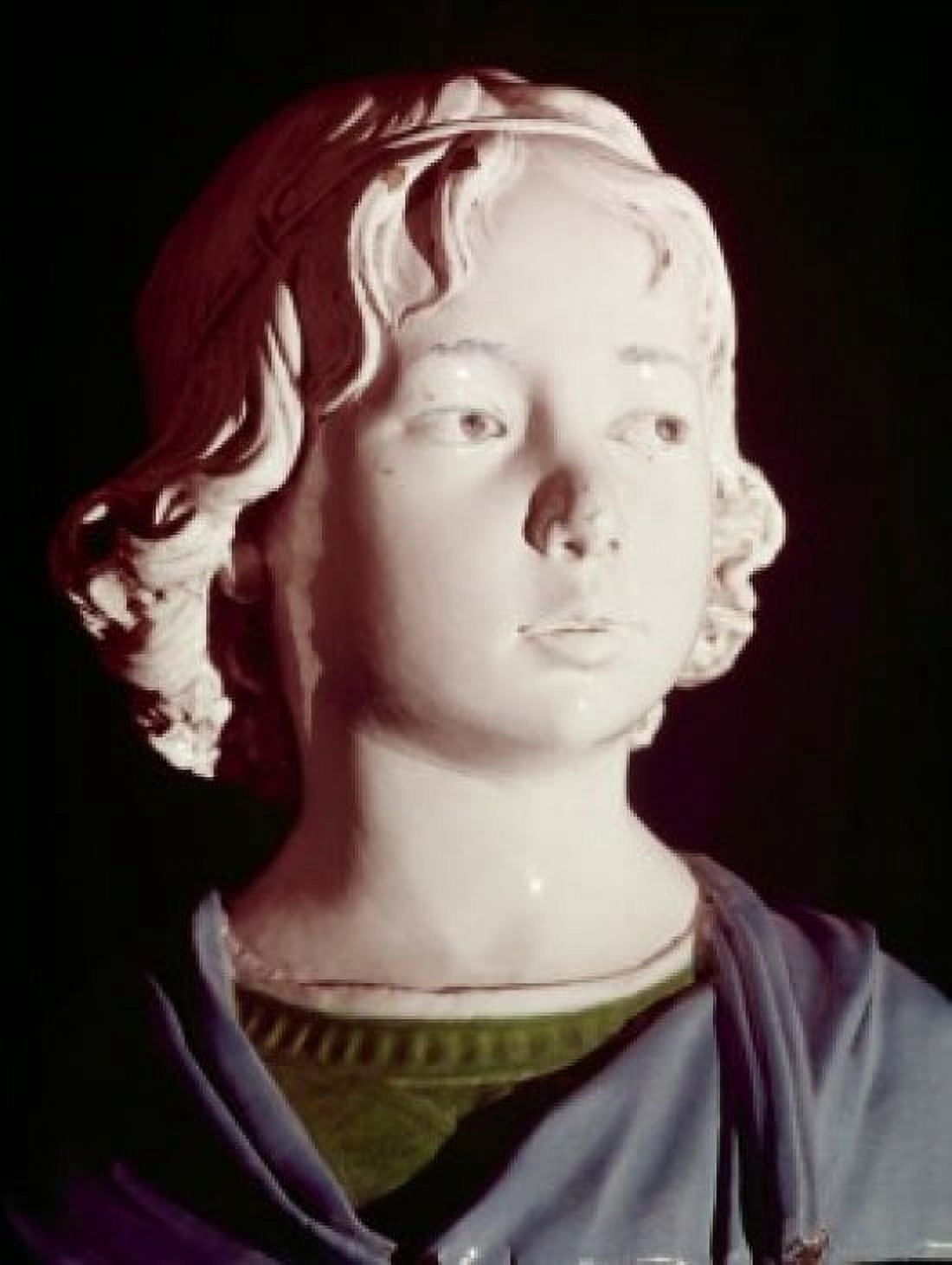 Bust of Boy by Andrea Della Robbia glazed terracotta (1435-1525) Canvas Art - Andrea Della Robbia (24 x 36)