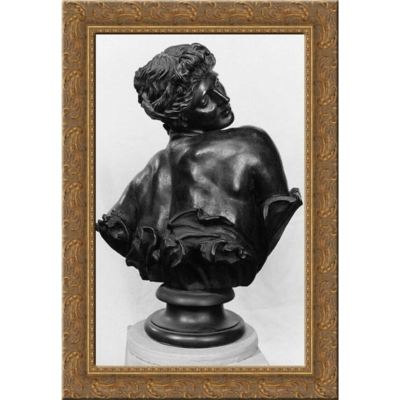 Bust of Clytie 24x18 Gold Ornate Wood Framed Canvas Art by George Frederick Watts