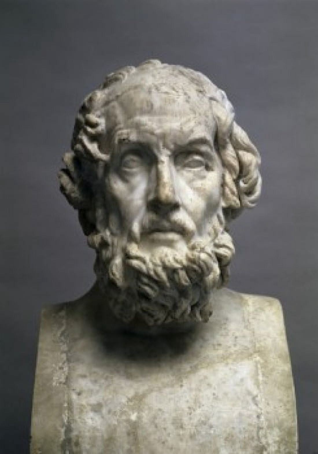 Bust of Homer Sculpture Musee du Louvre Paris Canvas Art - (24 x 36)