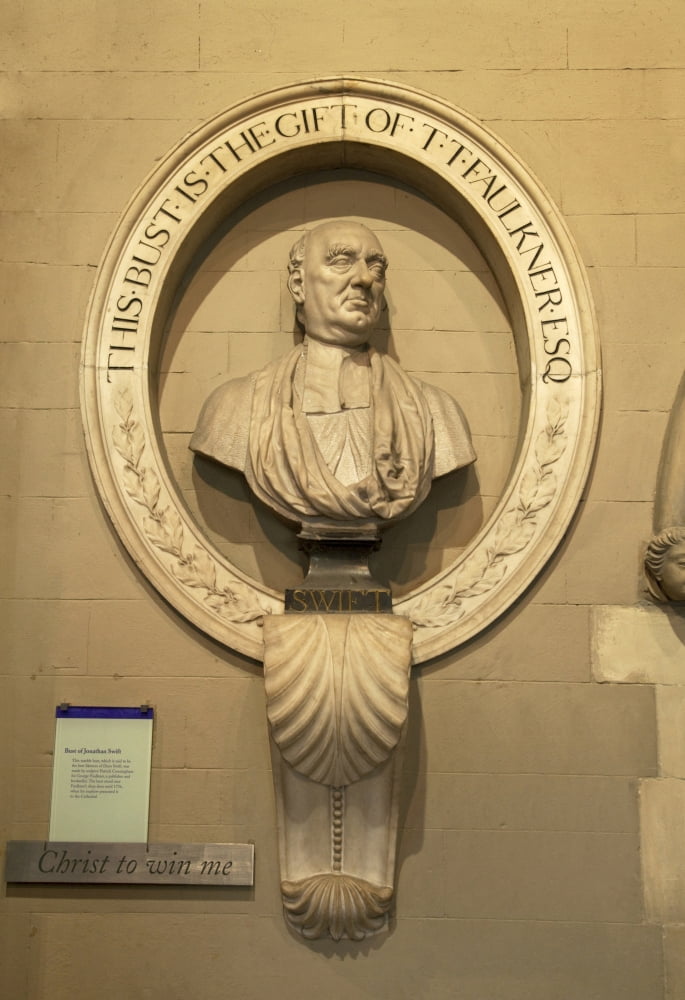 Bust of Jonathathan Swift Dean of the cathedral from 1713 to 1745 St Patricks Cathedral Dublin City Ireland Canvas Art - Panoramic Images (36 x 24)