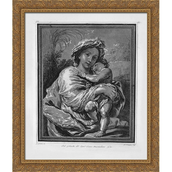 Bust of Piranesi 28x34 Large Gold Ornate Wood Framed Canvas Art by Giovanni Battista Piranesi
