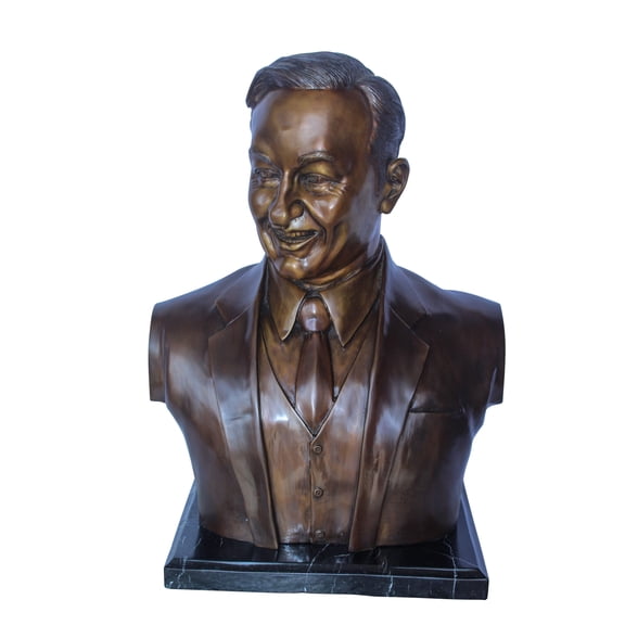 Nifao Bust of Unknown Man Bronze Statue, Intriguing Historical Art Home Office Decor Sculpture, 16"L x 13"W x 26"H