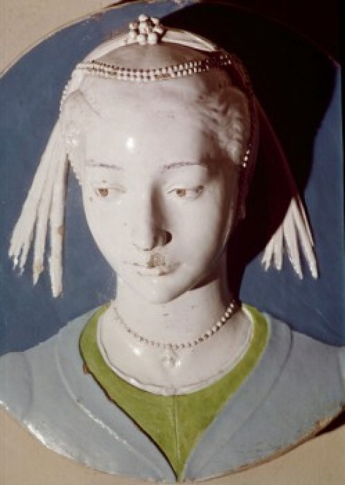 Bust of Woman by Andrea Della Robbia glazed terracotta (1435-1525) Canvas Art - Andrea Della Robbia (18 x 24)