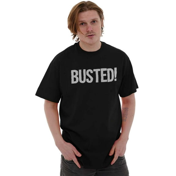 Busted Caught Arrest Jail Prison Men's Graphic T Shirt Tees Brisco Brands L