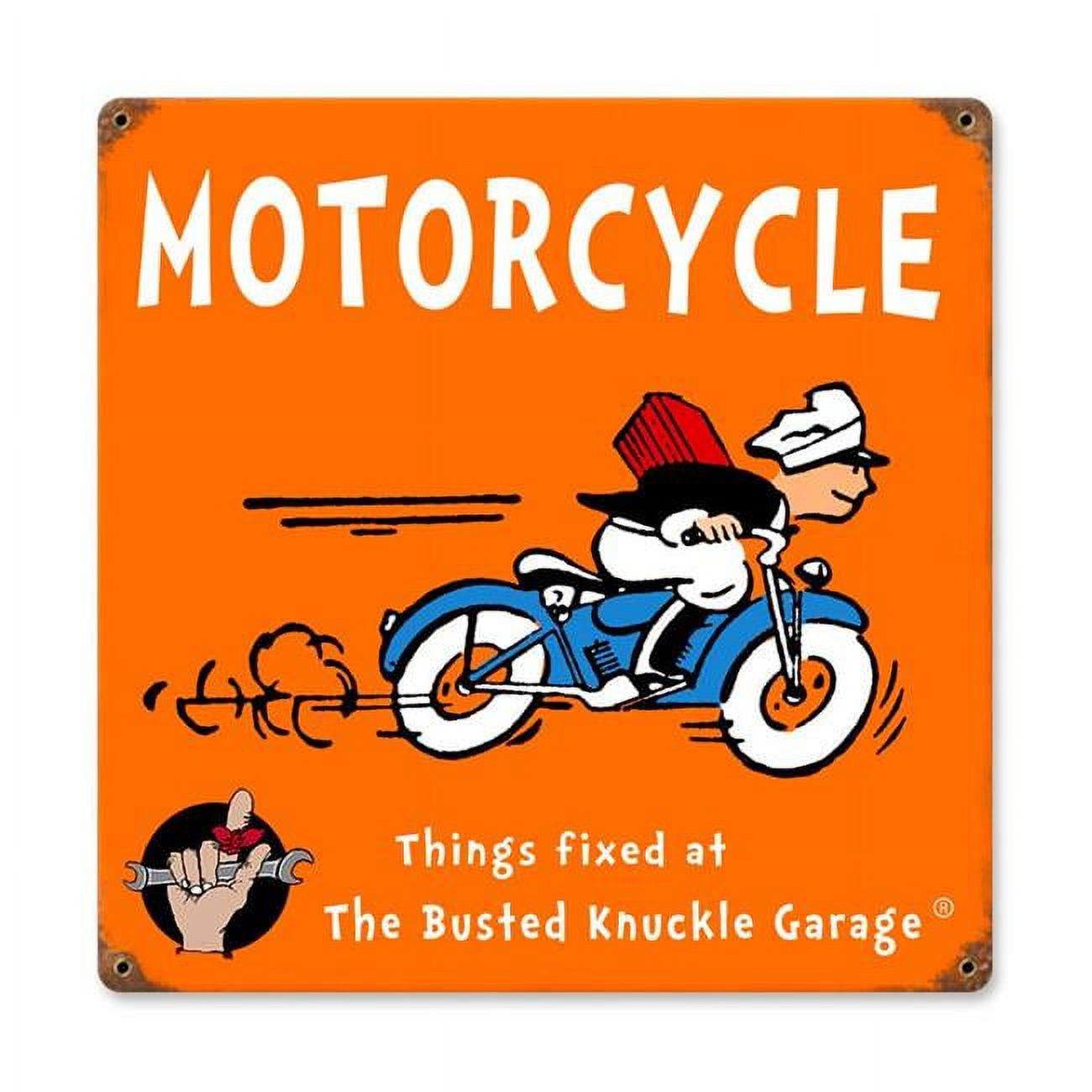 Busted Knuckle BUST074 12 x 12 in. Kids Motorcycle Vintage Metal Sign