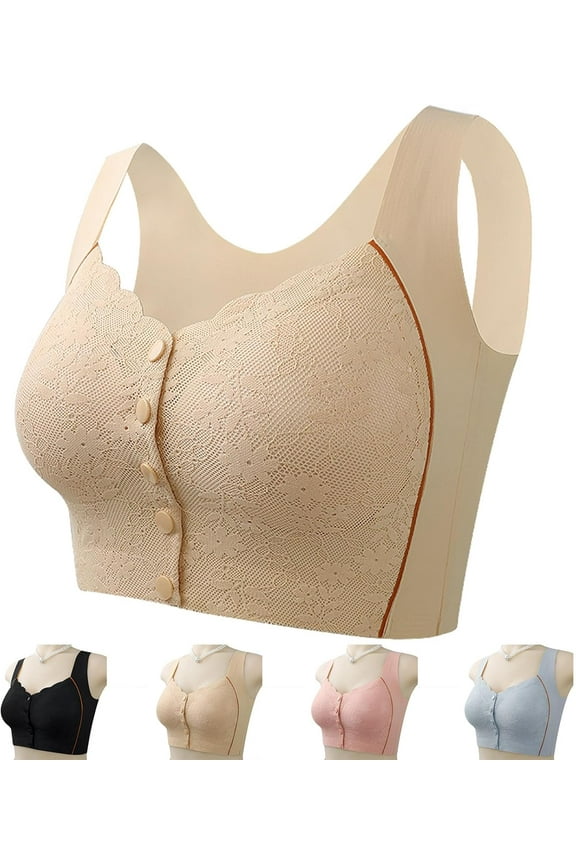 Bustella Bras for Women Front Closure, Button-Up Comfy Shaping Posture Corrector Bra, Soft Cooling Fabric